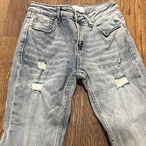 Dear John Light Blue Distressed Straight Leg Jeans